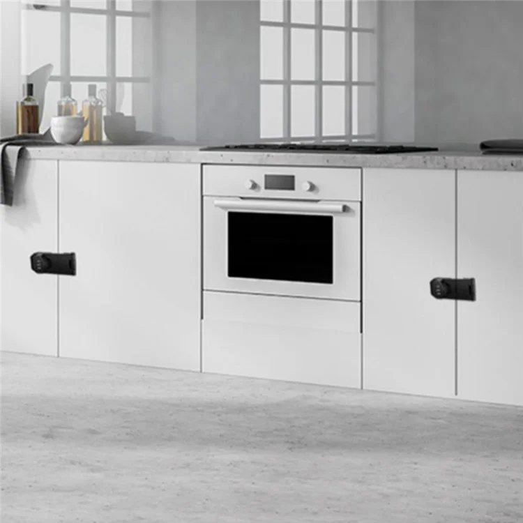 Serratura a combinazione per armadietto con installazione a vite da 3 pollici, doppio foro + Chiusura adesiva senza foratura antifurto per cassetti - Nero opaco