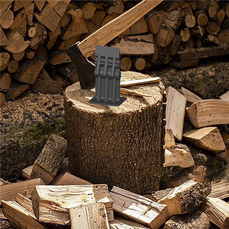 Séparateur de bûches rectangulaire en fonte Outil manuel de fendage de bois pour utilisation à domicile / extérieure - Noir