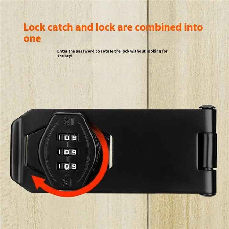 Cabinet Door Password Lock Double Hole 3 Inch Screw Installation Anti Theft Security Lock for Furniture - Silver