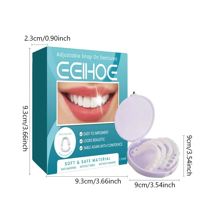 EELHOE EEA07-A022-1-GN 1 Paire de Dents Provisoires Ajustables à Clipser Fausses Dents Orthodontiques Facette Dentaire