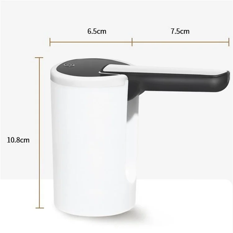 Portable Electric Bottled Water Dispenser Pump Mineral Water Bucket Automatic Pump Dispenser (BPA Free, No FDA) - White