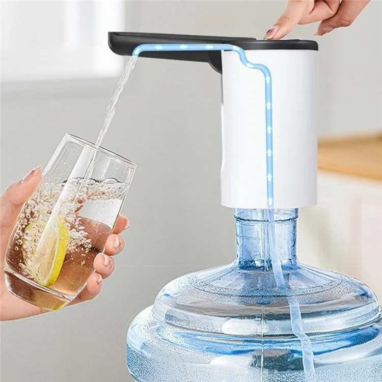Portable Electric Bottled Water Dispenser Pump Mineral Water Bucket Automatic Pump Dispenser (BPA Free, No FDA) - White