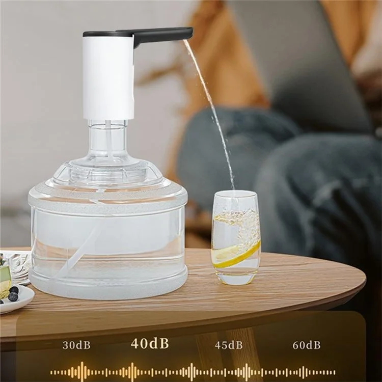 Portable Electric Bottled Water Dispenser Pump Mineral Water Bucket Automatic Pump Dispenser (BPA Free, No FDA) - White