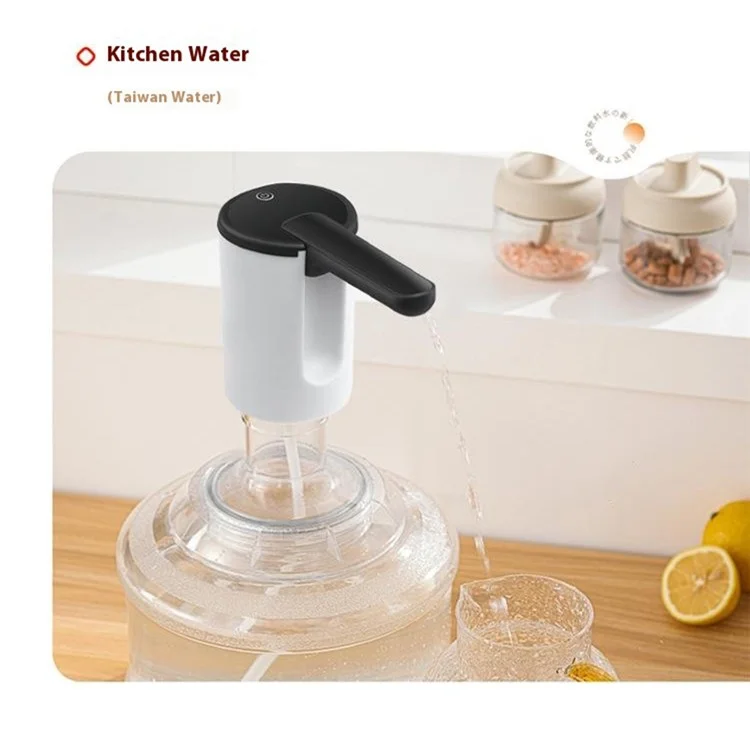 Portable Electric Bottled Water Dispenser Pump Mineral Water Bucket Automatic Pump Dispenser (BPA Free, No FDA) - White