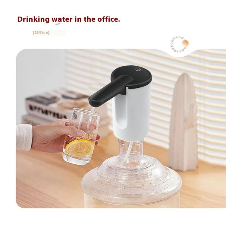 Portable Electric Bottled Water Dispenser Pump Mineral Water Bucket Automatic Pump Dispenser (BPA Free, No FDA) - White