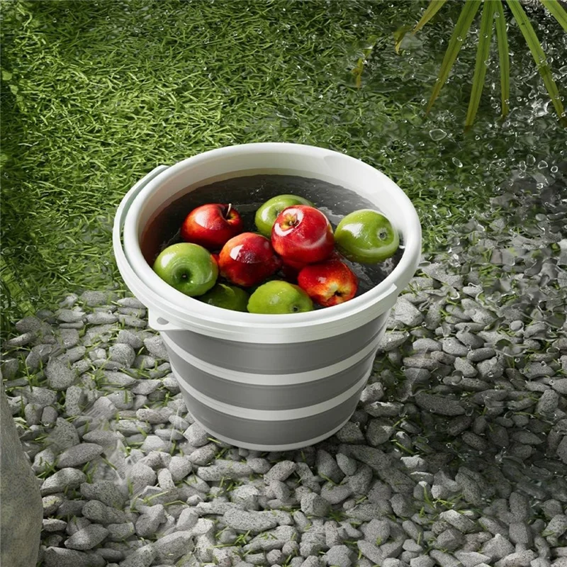 Foldable Water Bucket 6.5L Multi-Function Portable Collapsible Container for Home / Outdoor Use - Dark Grey