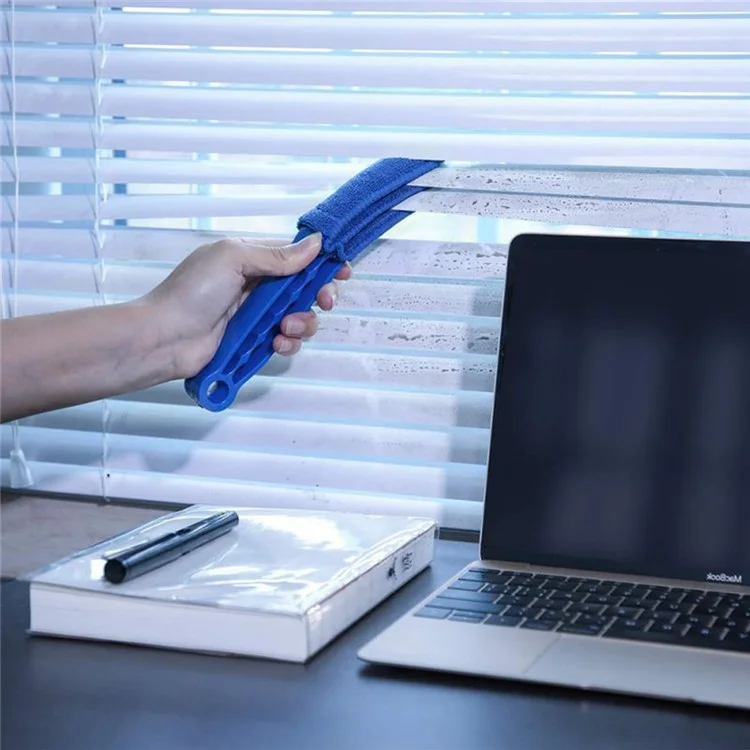 Venetian Blind Blade Cleaner Brush Window Conditioner Duster Air Conditioner Vent Outlet Cleaning Tool - Blue