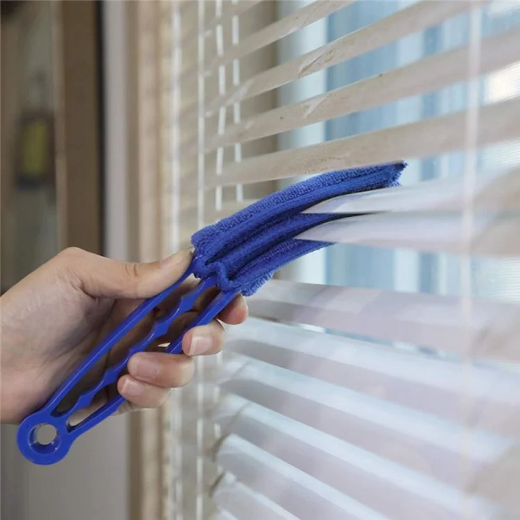 Venetian Blind Blade Cleaner Brush Window Conditioner Duster Air Conditioner Vent Outlet Cleaning Tool - Blue