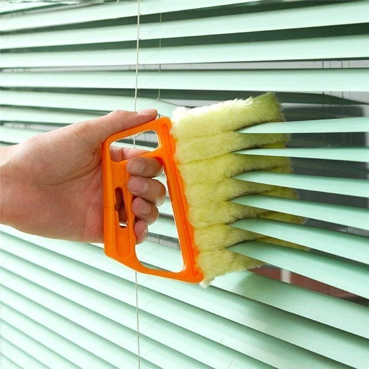 Detachable Venetian Blind Cleaner Brush Air Conditioner Vent Duster Washable Window Blinds Cleaning Tool - Orange