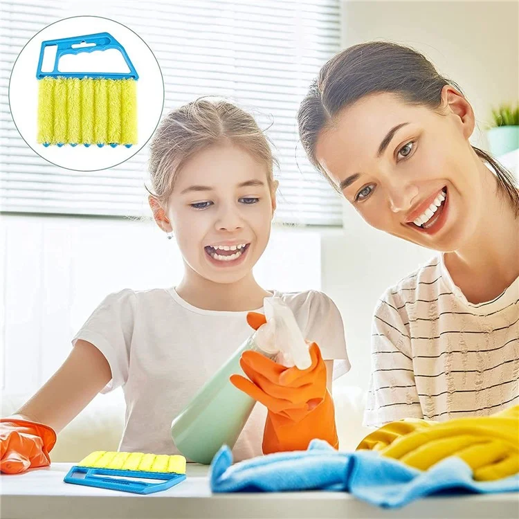 Detachable Venetian Blind Cleaner Brush Air Conditioner Vent Duster Washable Window Blinds Cleaning Tool - Orange