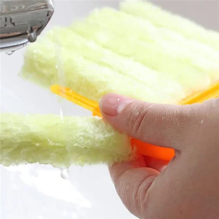 Detachable Venetian Blind Cleaner Brush Air Conditioner Vent Duster Washable Window Blinds Cleaning Tool - Orange