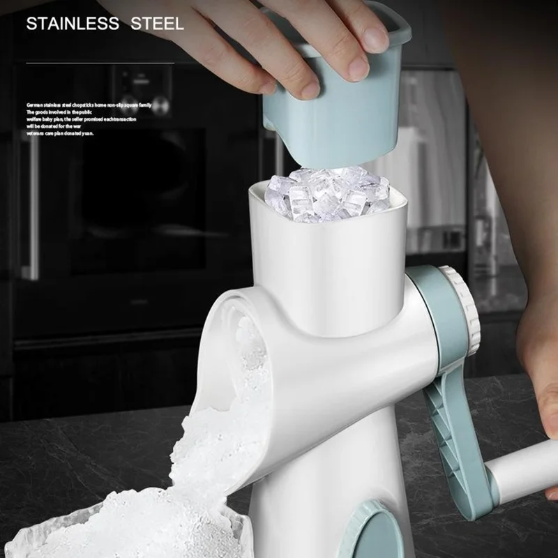Hand Crank Ice Shaver Machine Snow Cone Maker Home Street Vendors Shaved Ice Crusher (BPA Free, No FDA)