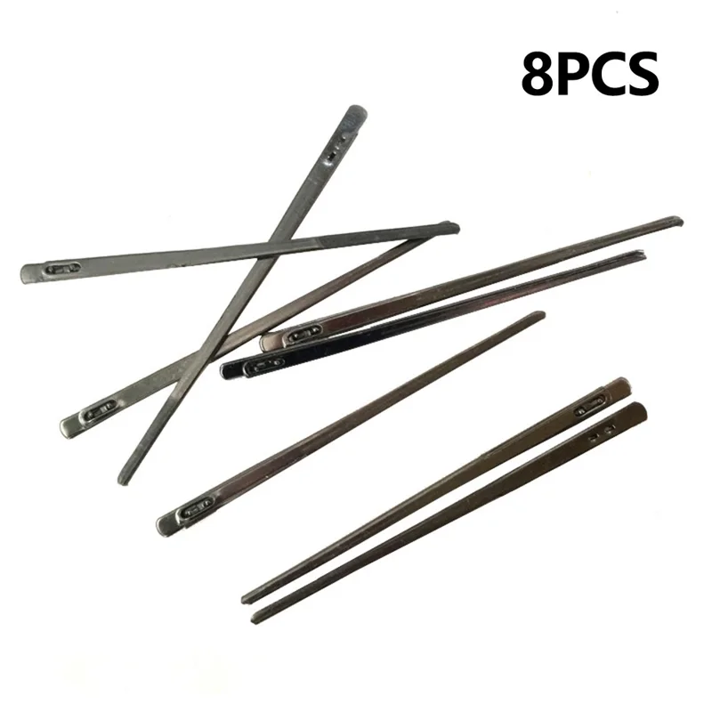 8Pcs Leather Sewing Needles Flat Head Double-Hole Steel Needles for Edge Binding Leathercraft Braiding