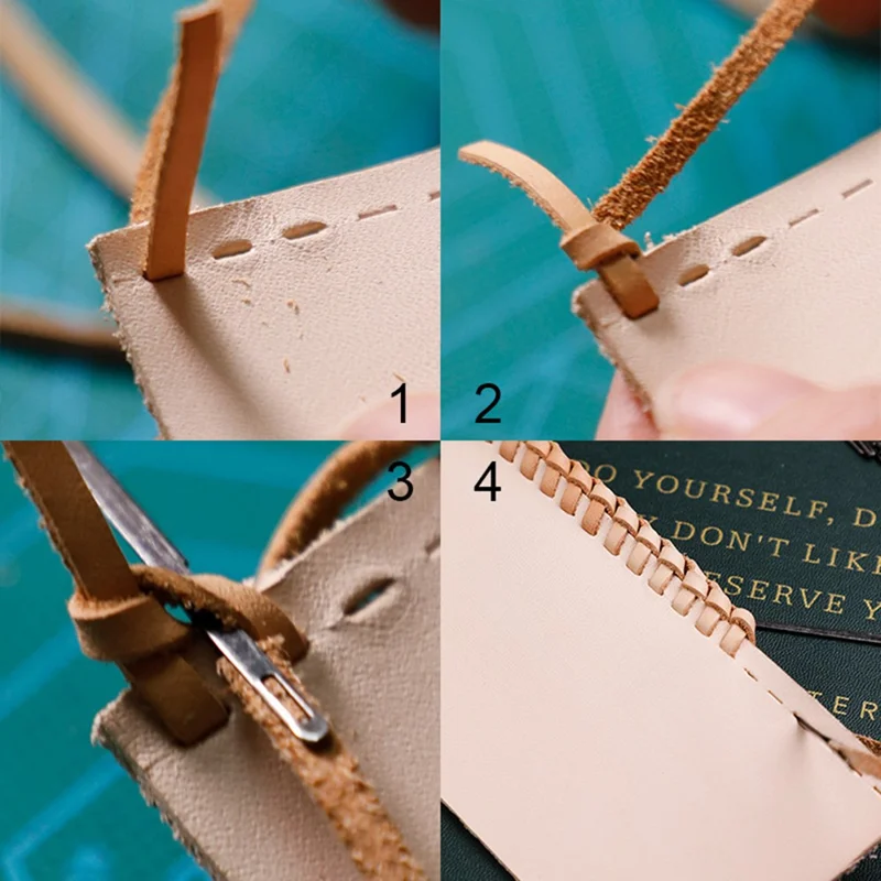 8Pcs Leather Sewing Needles Flat Head Double-Hole Steel Needles for Edge Binding Leathercraft Braiding