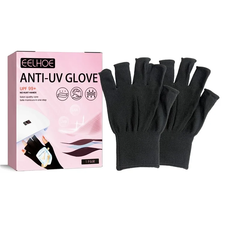 EELHOE EEA08-A129-2-PK1 Anti Darkening UV Nail Art Gloves Protective Hand Shields for Manicure Lamps