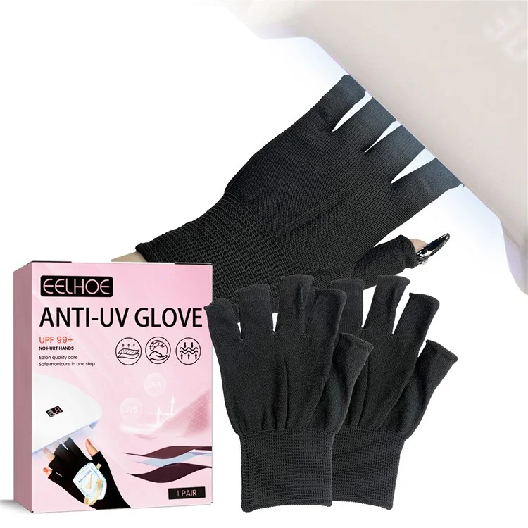 EELHOE EEA08-A129-2-PK1 Anti Darkening UV Nail Art Gloves Protective Hand Shields for Manicure Lamps