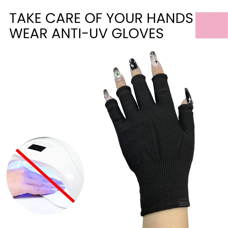 EELHOE EEA08-A129-2-PK1 Anti Darkening UV Nail Art Gloves Protective Hand Shields for Manicure Lamps