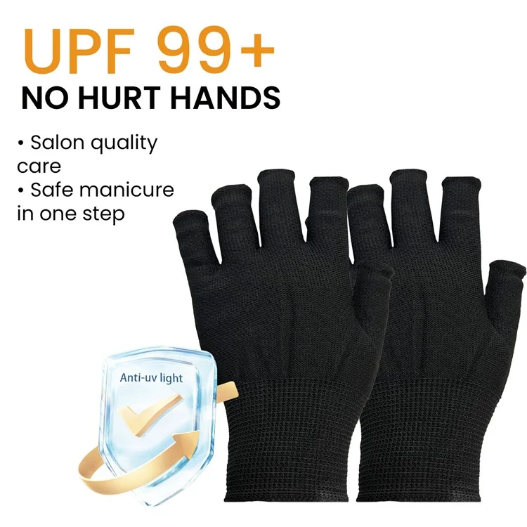 EELHOE EEA08-A129-2-PK1 Anti Darkening UV Nail Art Gloves Protective Hand Shields for Manicure Lamps