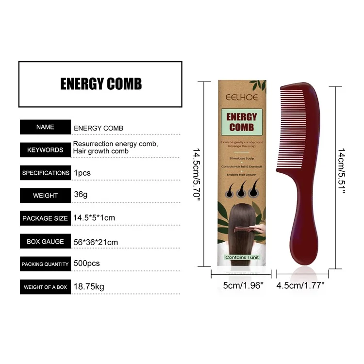 EELHOE EEA08-A044-1-MX1 Hair Care Comb Scalp Massage Brush Hair Detangling Smoothing Tool
