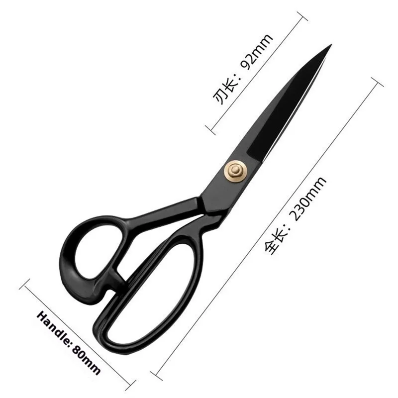 Tesoura Profissional de 23 cm em Aço Carbono-Manganês para Costura / Alfaiataria / Artesanato