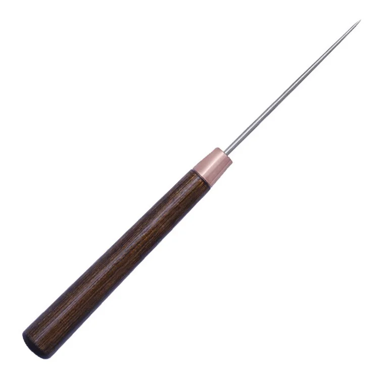 Wooden Handle Alloy Tip Awl Leather Hole Punch Tool for Fabric / Shoe / Leather Crafting Marking