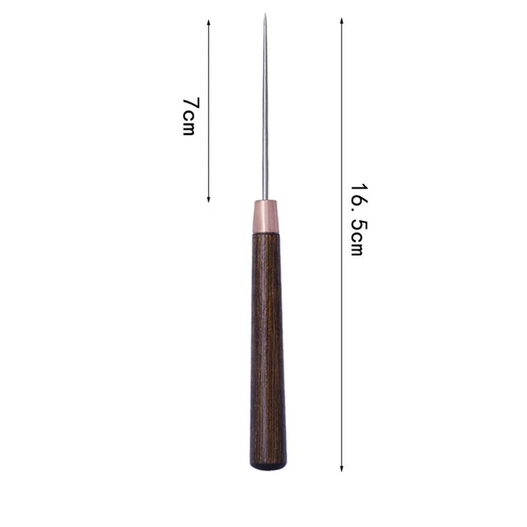 Wooden Handle Alloy Tip Awl Leather Hole Punch Tool for Fabric / Shoe / Leather Crafting Marking