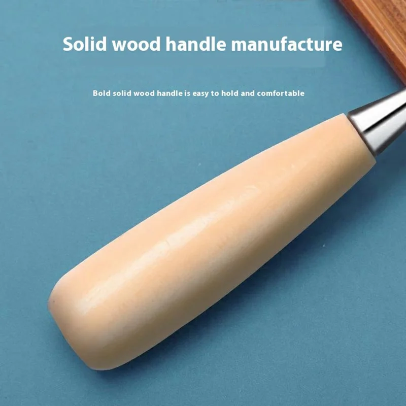 Wooden Handle Leather Awl DIY Sewing Tool Hole Punch with Protective Cap