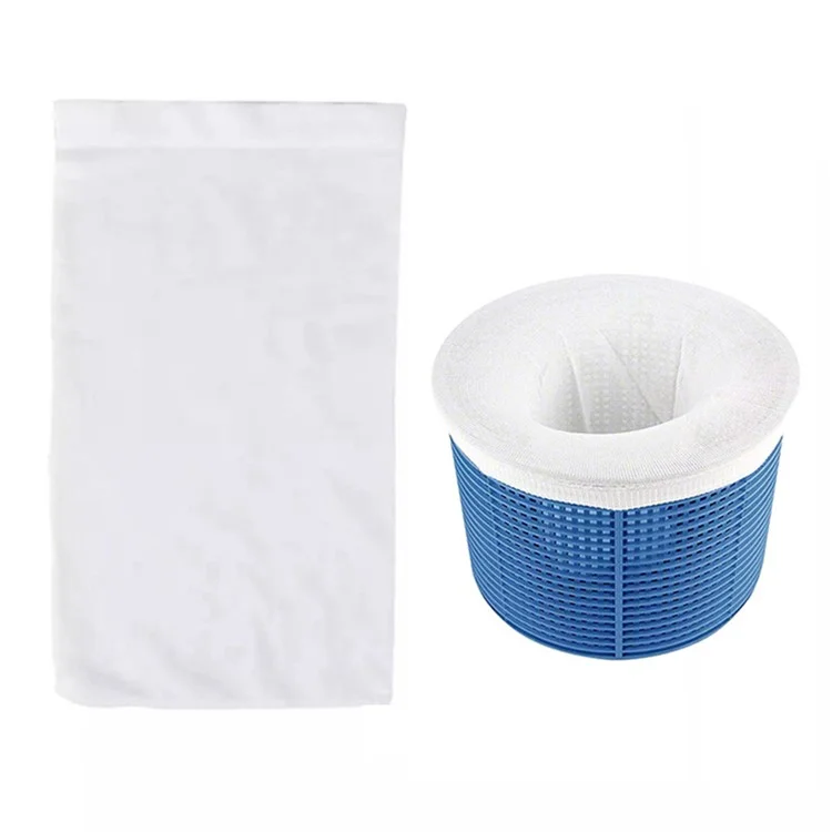 20Pcs Nylon Elastic Pool Basket Skimmer Mesh Pouch Swimming Pool Garbage Filter Socks - White