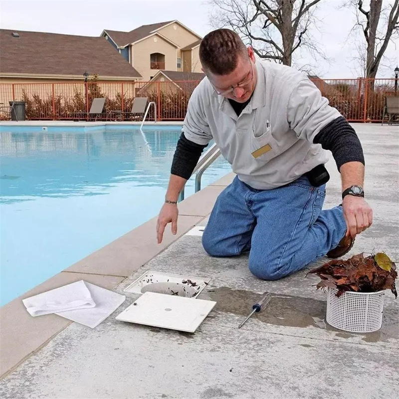 20Pcs Nylon Elastic Pool Basket Skimmer Mesh Pouch Swimming Pool Garbage Filter Socks - Blue