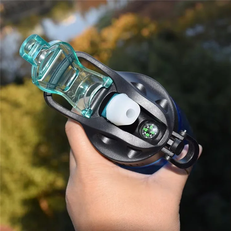 650ml Water Bottle with Filter Straw Outdoor Camping Filtered Water Cup Portable Water Purifier (BPA Free, FDA Certified) - Blue