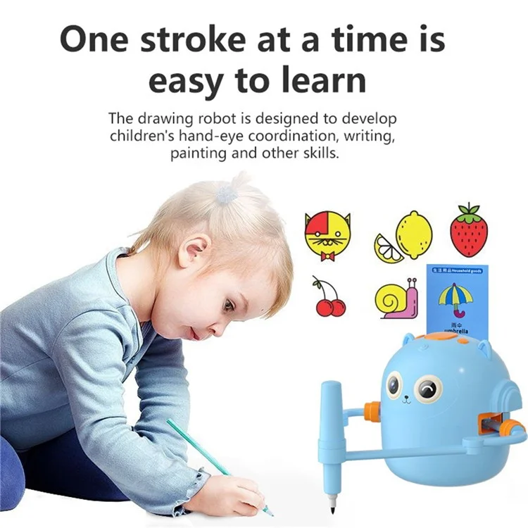 Robot Educativo da Disegno per Bambini - Giocattolo Interattivo di Apprendimento per lo Sviluppo Infantile - Blu