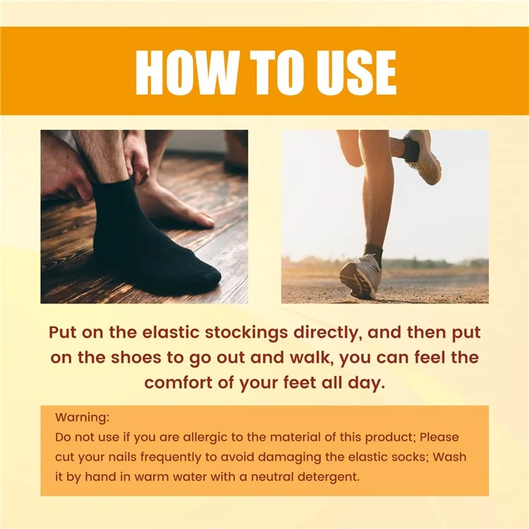 SOUTH MOON SOA08-A087-1-BK1 Ionic Body Shaping Stretch Socks Fatigue Relief Foot Care Socks