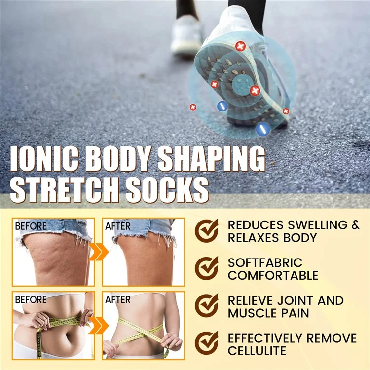 SOUTH MOON SOA08-A087-1-BK1 Ionic Body Shaping Stretch Socks Fatigue Relief Foot Care Socks