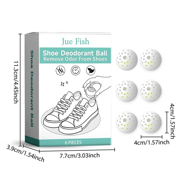 JUE-FISH JU-C03-0020-01 6er Pack Schuh-Geruchsneutralisierer Geruchsentferner für Schuhe Erfrischer