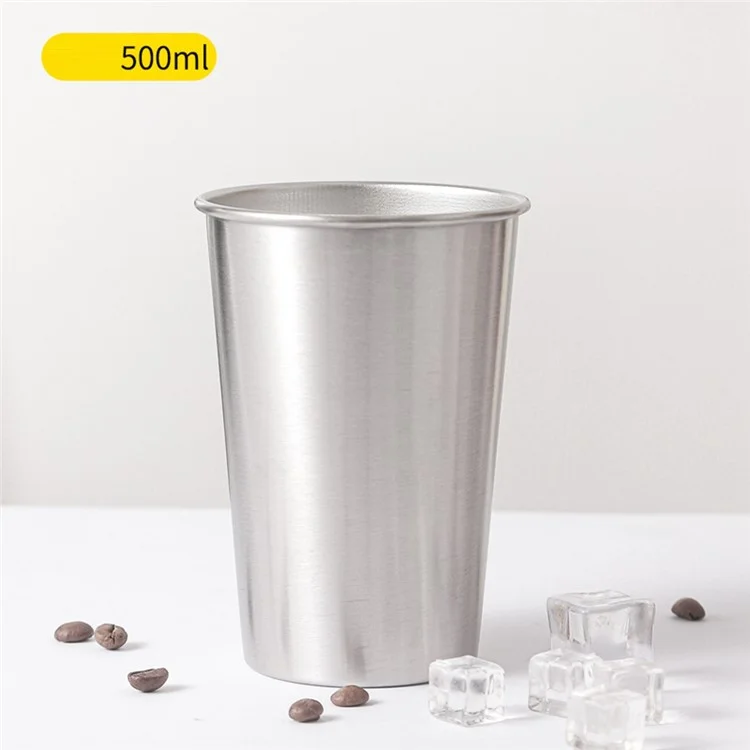 Mug en acier inoxydable 304 de 500 ml pour bière et café, tasse conique pour la maison et le camping extérieur (sans BPA, non FDA)