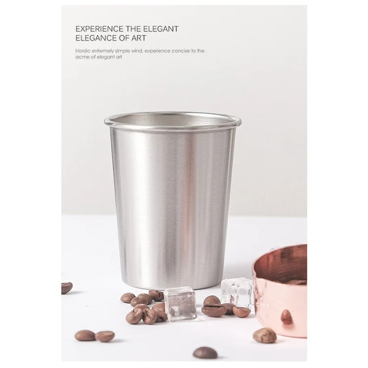 Mug en acier inoxydable 304 de 500 ml pour bière et café, tasse conique pour la maison et le camping extérieur (sans BPA, non FDA)