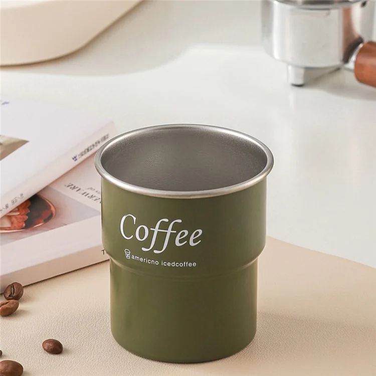 Single Layer 304 Stainless Steel Coffee Mug Portable Outdoor Camping Beer Cup with Lid and Straw (BPA Free, No FDA) - Green