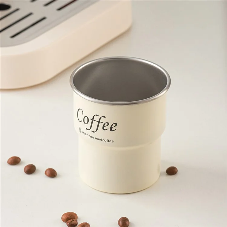 Mug de café en acier inoxydable 304 à simple paroi avec manchon en bois pour camping (Sans BPA, Sans FDA) - Couleur acier