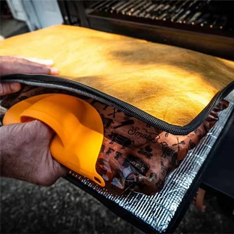 Grill Mat BBQ Insulated Bag Meat Heat Resistant Storage Pouch Barbecue Aluminum Foil Insulation Pack (BPA Free, No FDA)