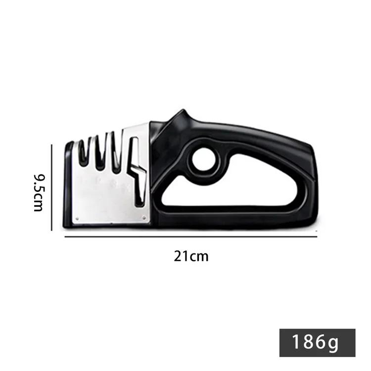 Coltello da Cucina Multiuso 4 in 1 con Affilatore Rapido Manuale Multi-Stadio