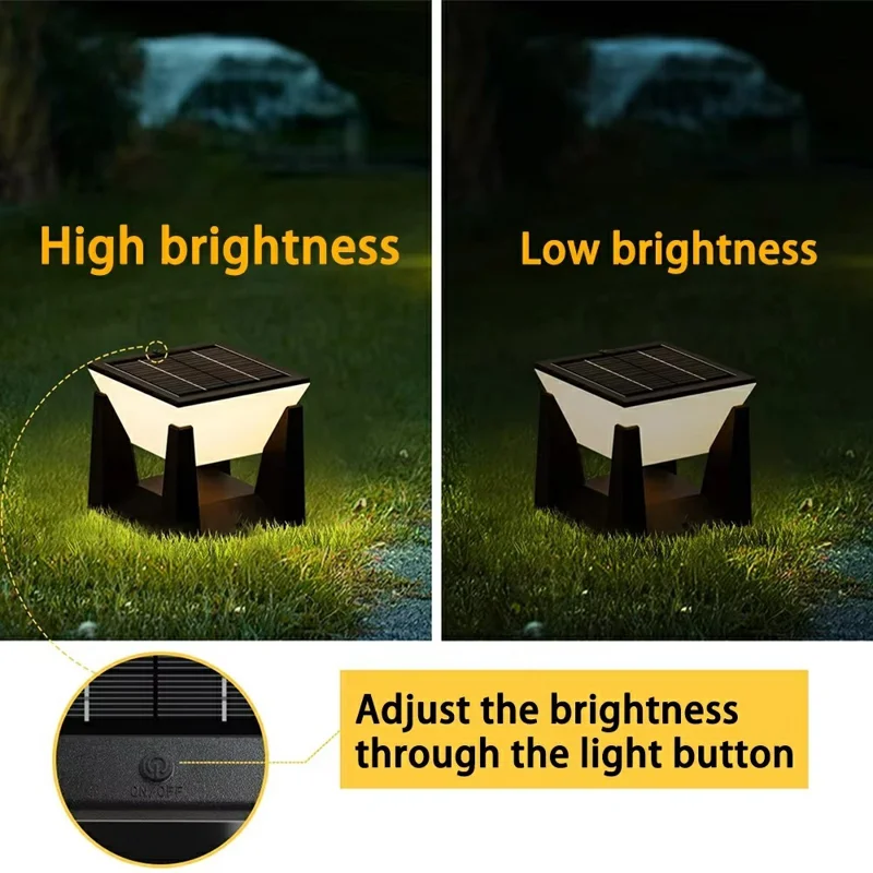 Solar Wall Light Outdoor Waterproof 3 Color Modes Garden Lighting Decorative Ambiance Lamp Square Small