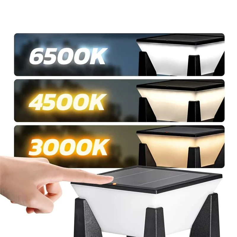 Solar Wall Light Outdoor Waterproof 3 Color Modes Garden Lighting Decorative Ambiance Lamp Square Large