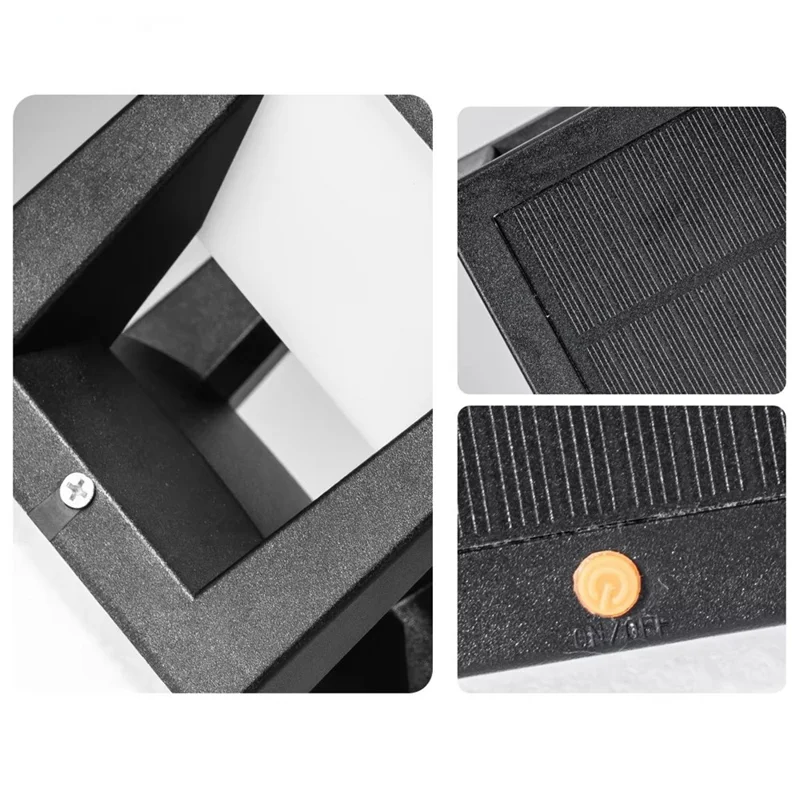 Solar Wall Light Outdoor Waterproof 3 Color Modes Garden Lighting Decorative Ambiance Lamp Square Large