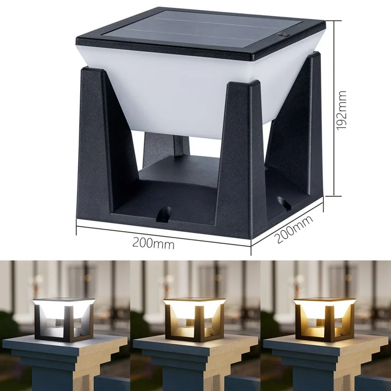 Solar Wall Light Outdoor Waterproof 3 Color Modes Garden Lighting Decorative Ambiance Lamp Square Large