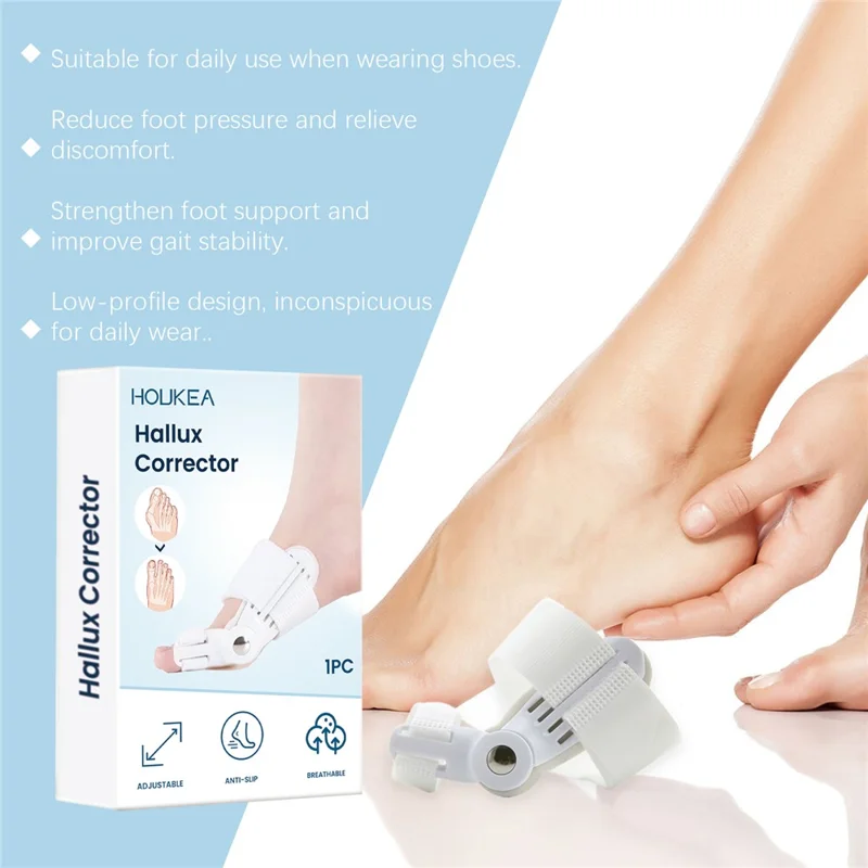 HOUKEA HK-B05-0044-01 Toe Care Separator Bunion Corrector Adjustable Comfortable Foot Support