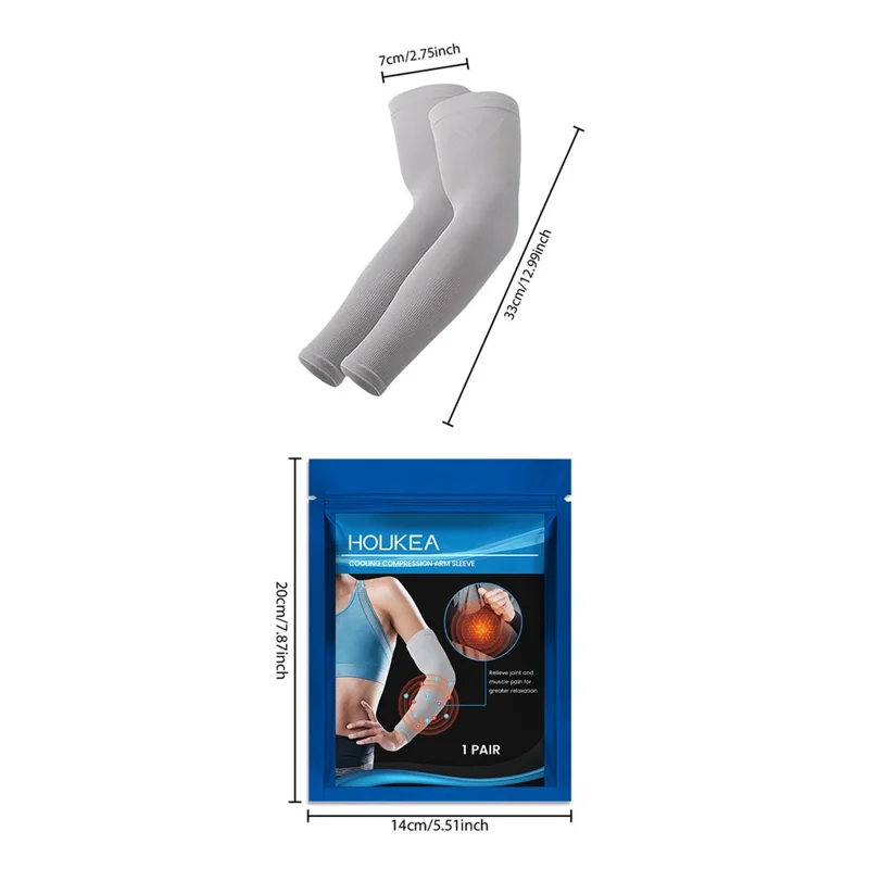 HOUKEA HK-B05-0046-01 Kühlende Kompressions-Armmanschetten zur Linderung von Gelenkbeschwerden / Tägliche pflegende Versorgung