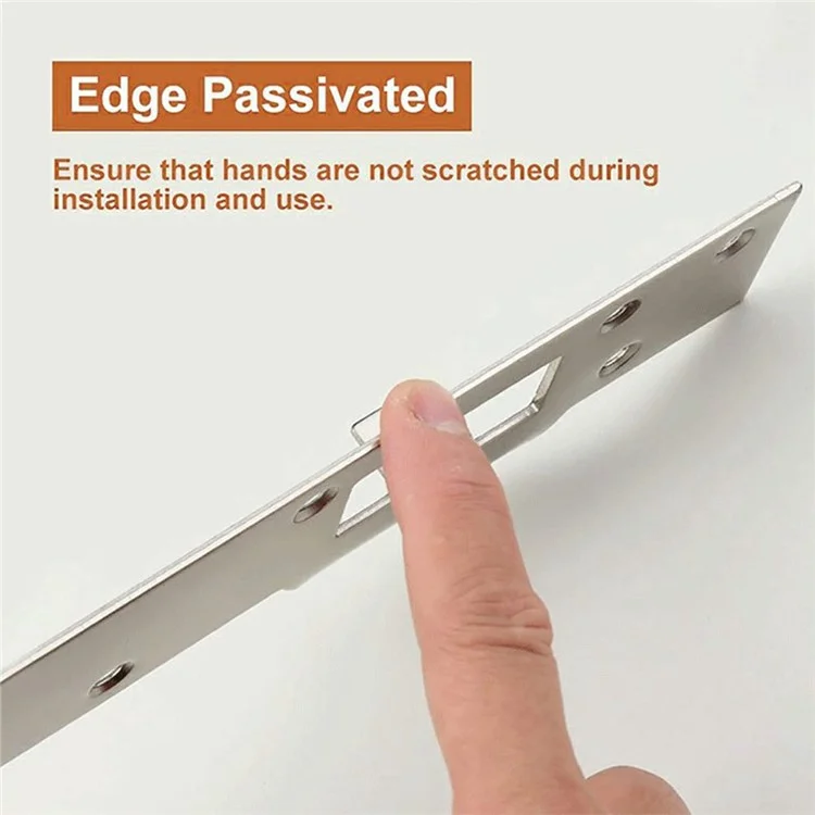 Heavy Duty Doors Metal Latch Plate Reinforcer Double Hole Strike Plate Security Latch Sheet - White