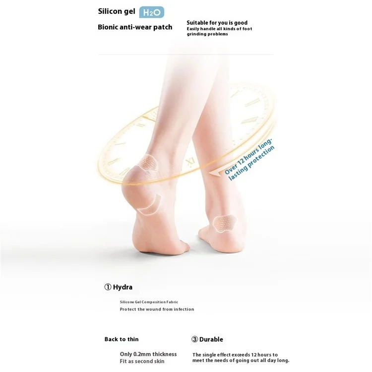 30 Pezzi di Cuscinetti per Tacco Alto Protettori per Dita del Piede Gel Pad Anti Vesciche per Scarpe - Colore Pelle
