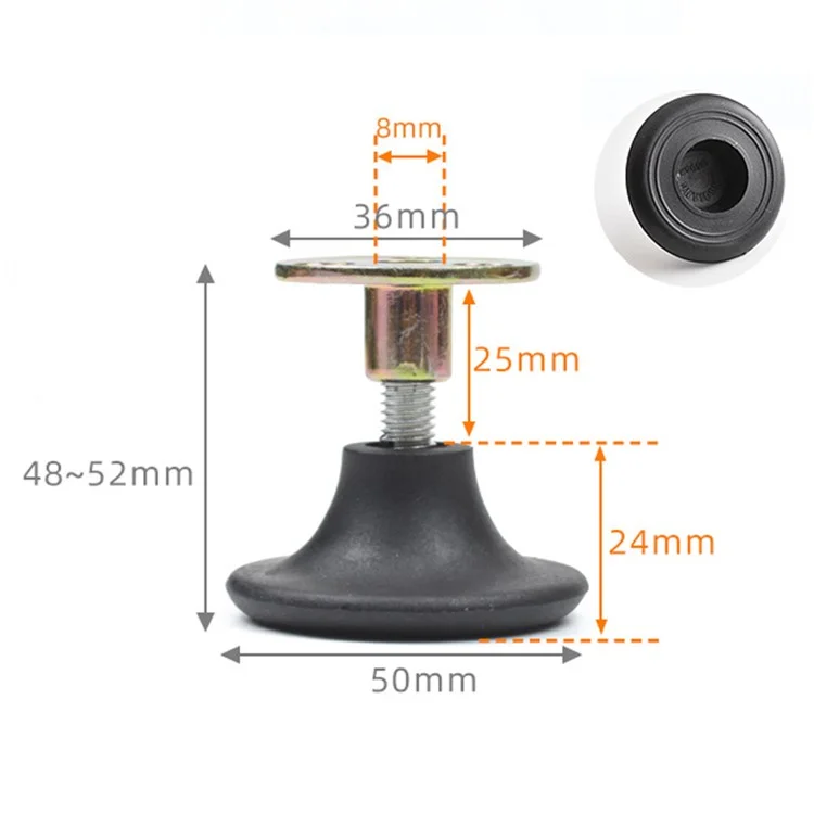 No. 7 4 Peças de Elevadores de Pernas de Móveis Altura Ajustável Almofadas de Aumento para Pernas de Mesa, Cama e Cadeira, Sem Necessidade de Furar