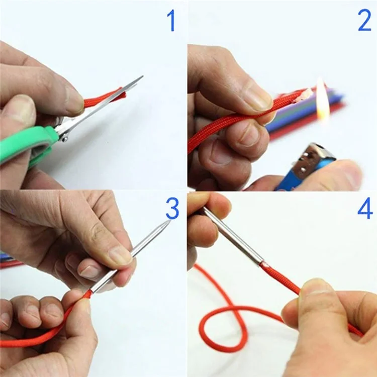 6-In-1 Marlin Spike Set Leathercraft Lacing Needles Stitching Needles Smoothing Tool Marlinspike Kit - Silver